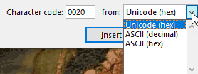 Encoding standards drop-down list Encoding standards drop-down list