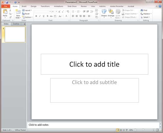 PowerPoint 2010 interface