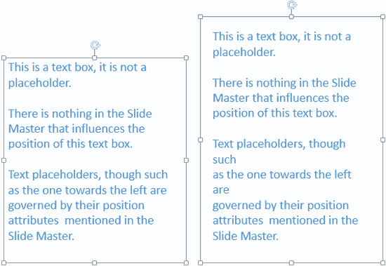 Compare the same text container with differing internal margins