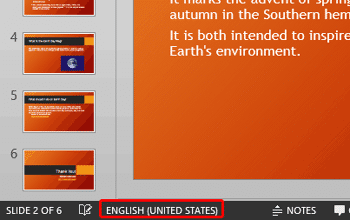 Learn PowerPoint 2013 for Windows: Language Options on the Status Bar