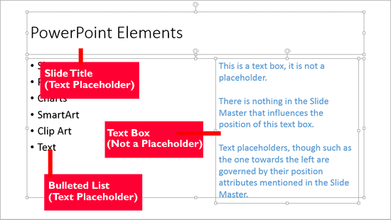 Slide with all text containers selected
