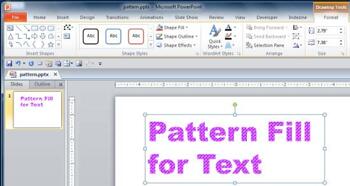 Learn PowerPoint 2010 for Windows: Pattern Fill for Text