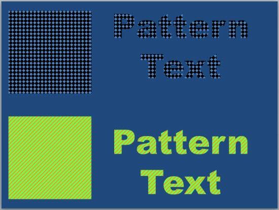 Two examples of Pattern fills for text - Indezine Two examples of Pattern fills for text