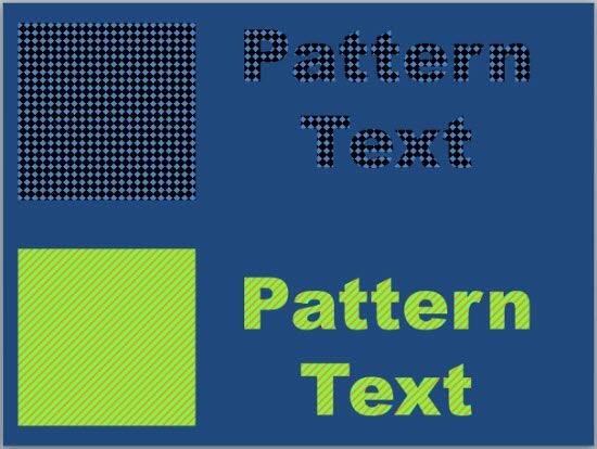 Two examples of Pattern fills for text