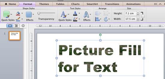 Text with picture fill added - Indezine Text with picture fill added