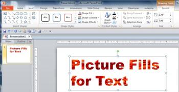 Learn PowerPoint 2010 for Windows: Picture Fill for Text