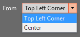Options within the From drop-down list to decide the anchor point for the Text Box