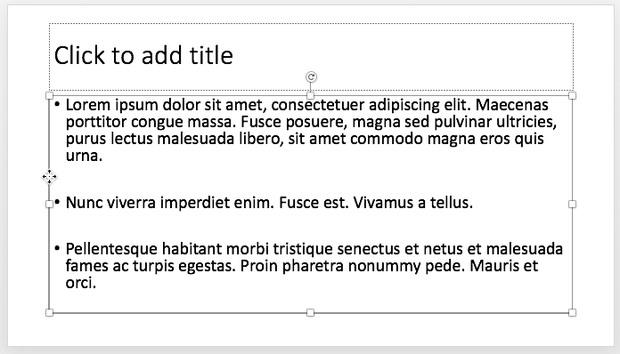 Text Placeholder selected