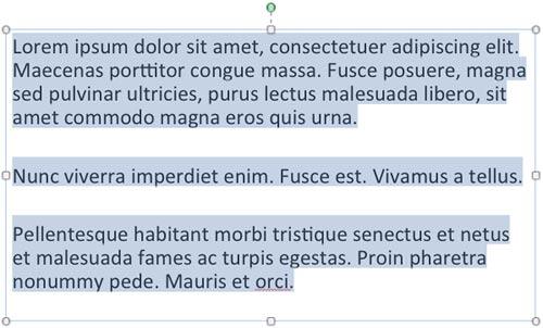 Entire text selected within the text placeholder - Indezine Entire text selected within the text placeholder