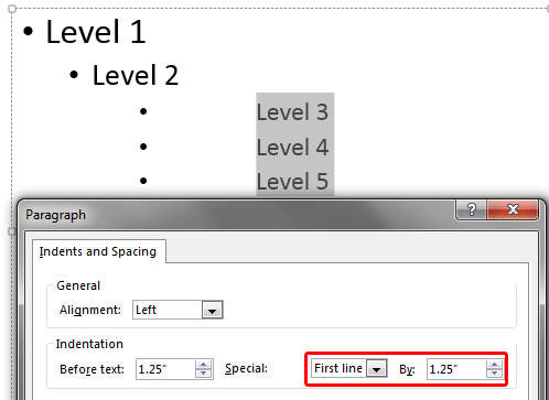 By value changed with First Line option selected - Indezine By value changed with First Line option selected