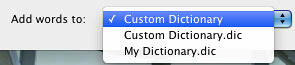 List of Custom Dictionaries