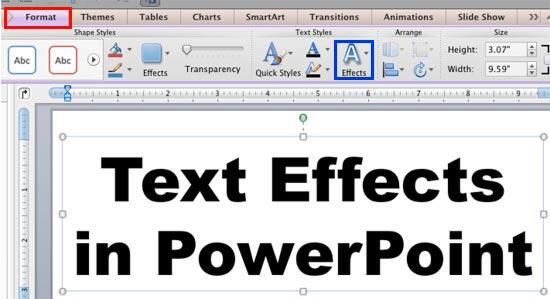 shadow on text powerpoint for mac