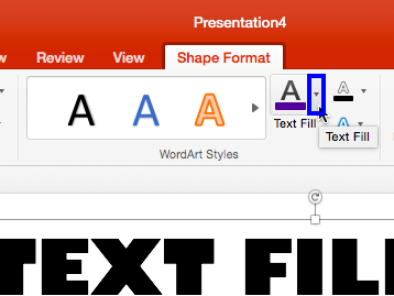 Text Fill button - Indezine Text Fill button