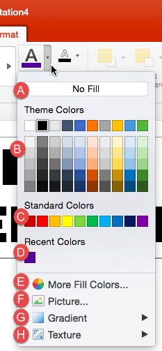 choose fill color for background excel mac