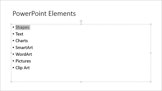 Text selected within the text placeholder - Indezine Text selected within the text placeholder