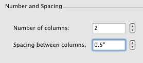 Number and Spacing options within the Format Text dialog box
