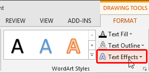 Text Effects button - Indezine Text Effects button
