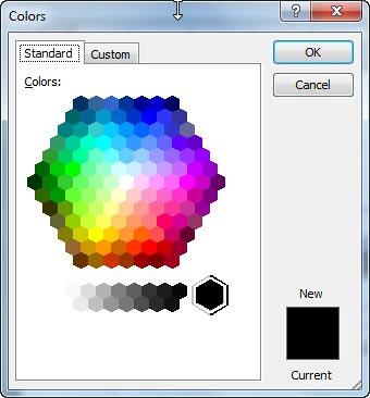 Standard tab of the Colors dialog box