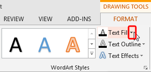 Text Fill button - Indezine Text Fill button