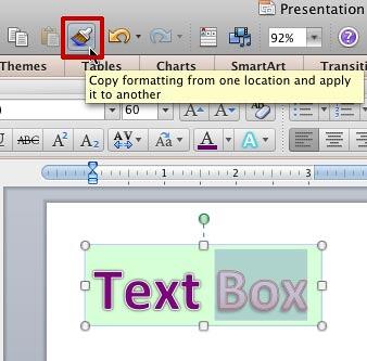 Selected text's text attributes being copied with Format Painter