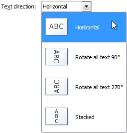Text direction drop-down list - Indezine Text direction drop-down list