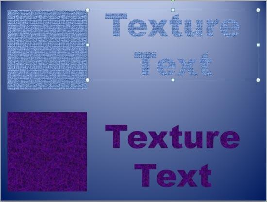 Two examples of Texture fills for text - Indezine Two examples of Texture fills for text