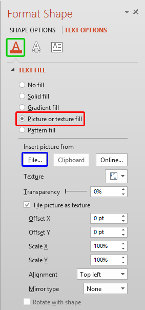 Picture or texture fill radio button - Indezine Picture or texture fill radio button