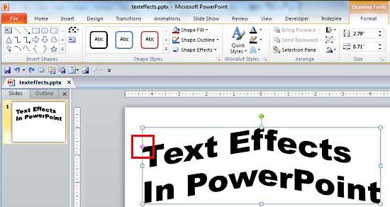 Transform Effect applied - Indezine Transform Effect applied