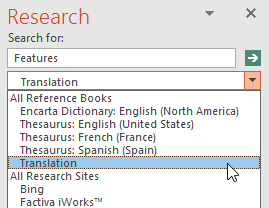 Translation option
