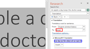 Translation in PowerPoint 2016 for Windows