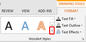 WordArt Styles group