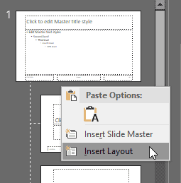 Insert Layout option