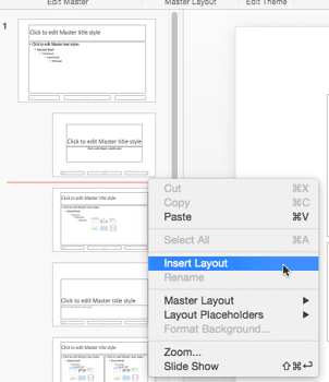 Add New Slide Layouts in PowerPoint 2016 for Mac