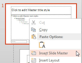 Insert Slide Master option within the contextual menu