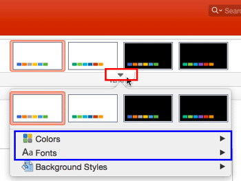 Applying Theme Colors and Theme Fonts in PowerPoint 2016 for Mac