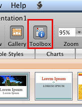 Toolbox icon on the Standard Toolbar
