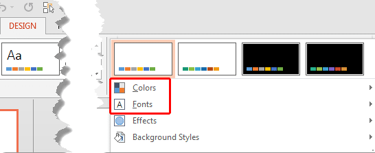Colors and Fonts options