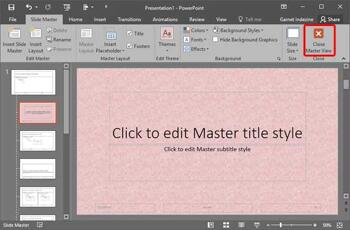 Custom Backgrounds for Slide Master and Layouts in PowerPoint 2016 for Windows