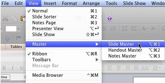 Slide Master option within the View menu