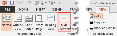 Slide Master button Slide Master button