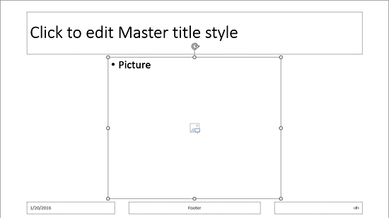 Picture placeholder within the Slide Layout