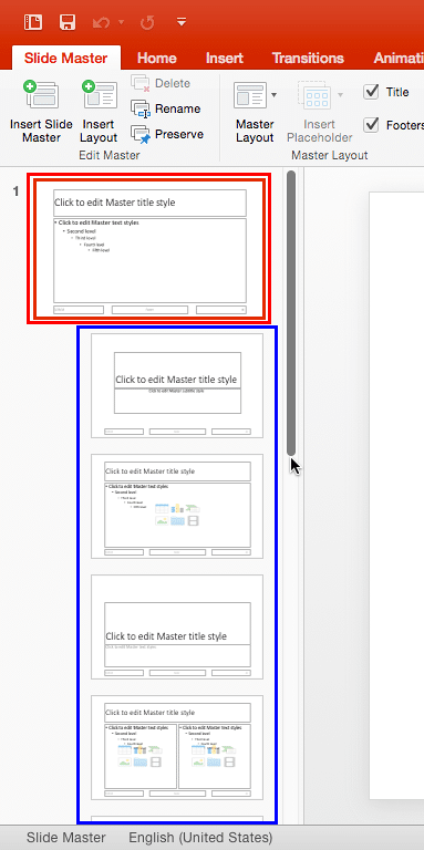 Slide Master and Slide Layouts within PowerPoint