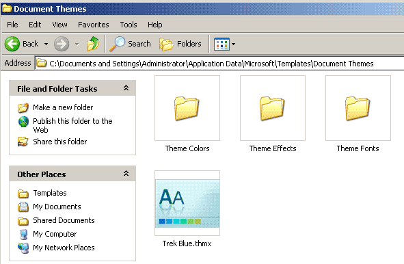 Location of Themes in versions of PowerPoint on Windows XP