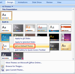 Learn PowerPoint 2007 for Windows: Change the Default Template or Theme