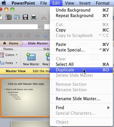 ppt for mac copy and paste a slide master from one presentation to another for mac