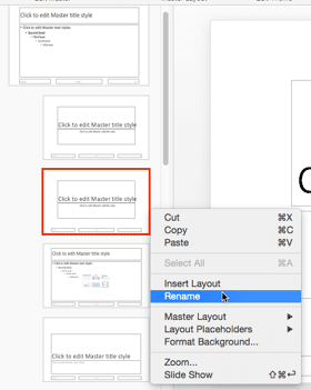 Duplicate, Rename, and Edit Slide Layouts in PowerPoint 2016 for Mac
