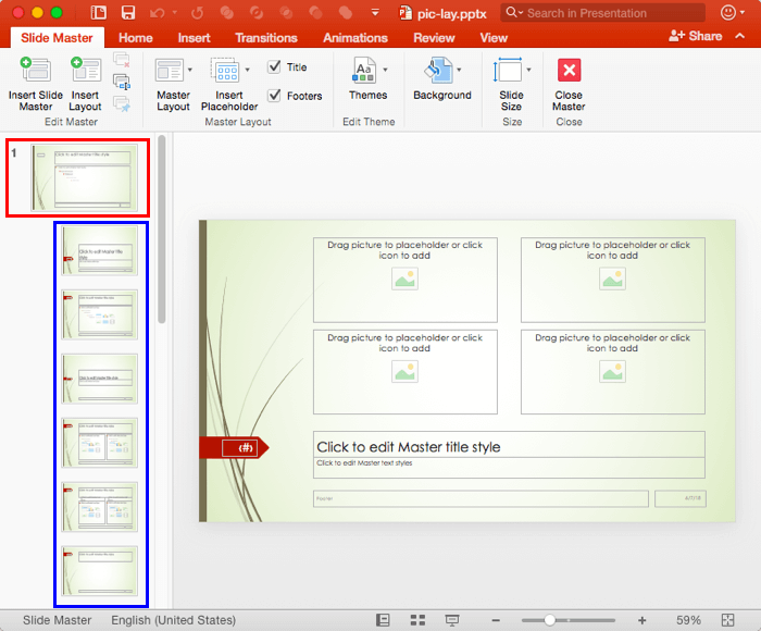 best way to make pitcure slide show in powerpoint 2016 mac