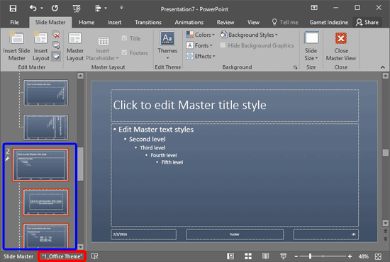 Duplicate copy of Slide Master created