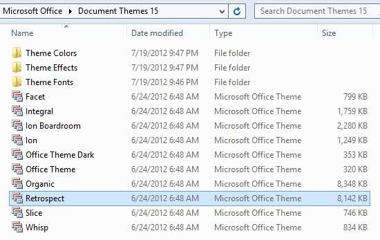 Built-in Office Themes