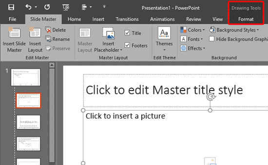 Drawing Tools Format tab Drawing Tools Format tab